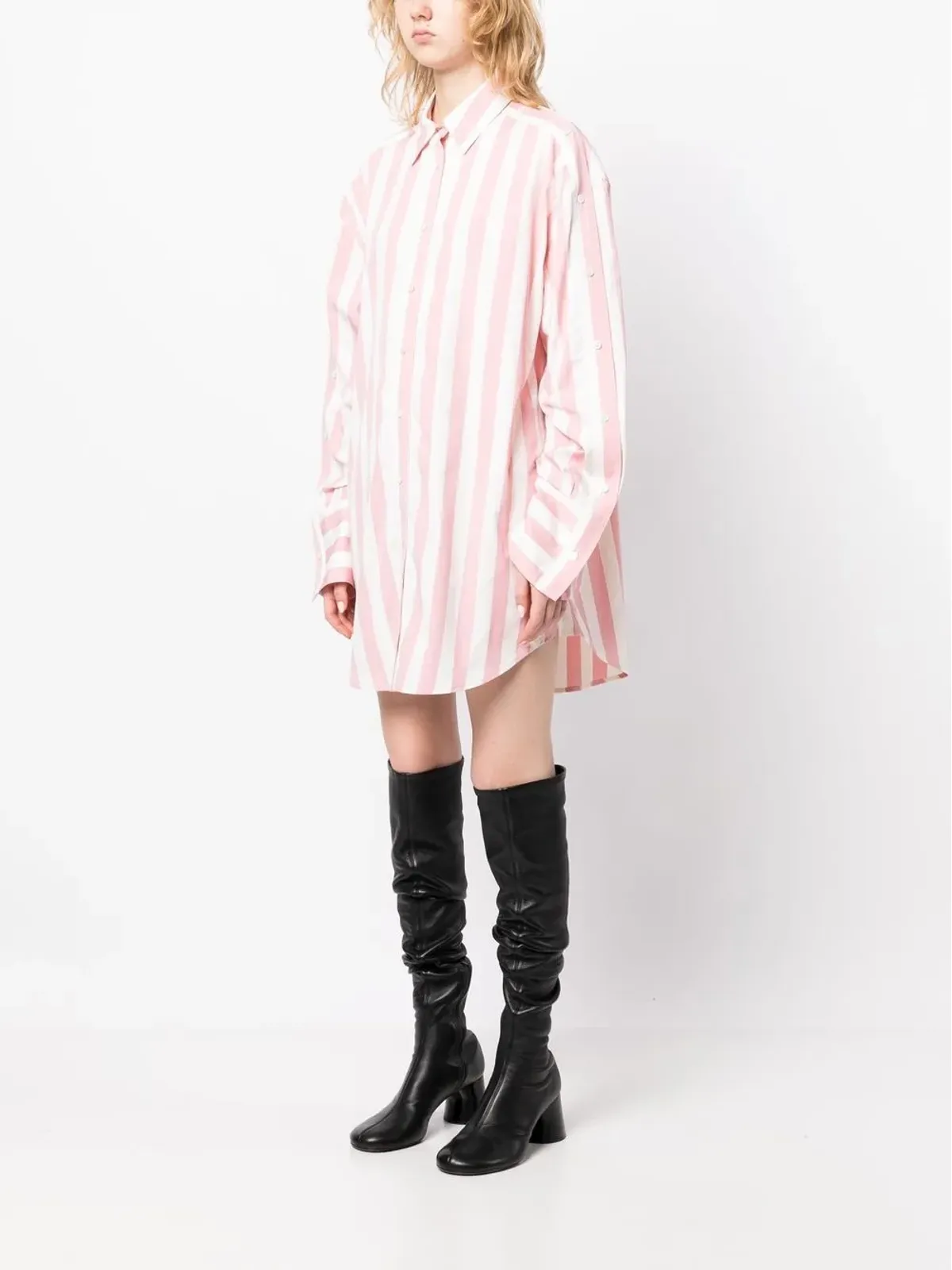 Monse ストライプ柄ロングスリーブシャツドレス - 画像4