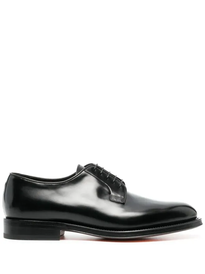 Santoni Santoni ポリッシュドレザー ダービーシューズ ブラックの商品画像