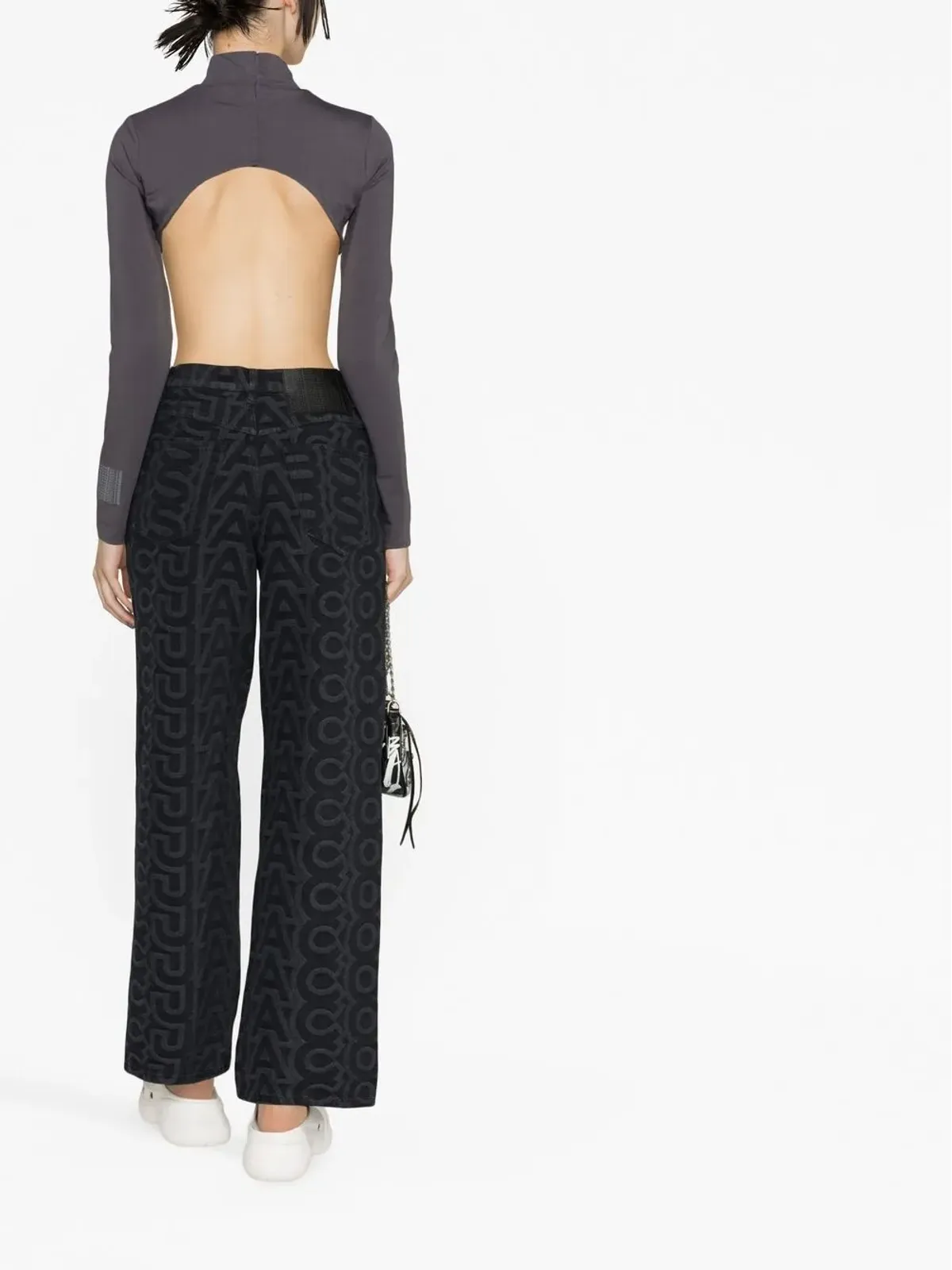 Marc Jacobs モノグラム デニム ストレートジーンズ ブラック - 画像3