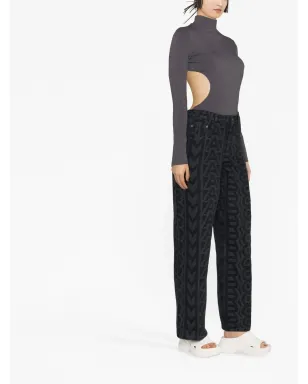 Marc Jacobs モノグラム デニム ストレートジーンズ ブラック - サムネイル4