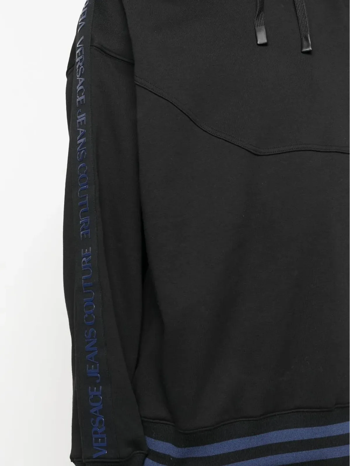 Versace Jeans Couture ロゴプリント・ストライプトリム・フーディ - 画像5