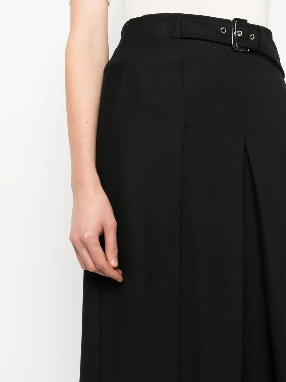 Alberta Ferretti ベルト付きウエストのワイドレッグパンツ - 画像5