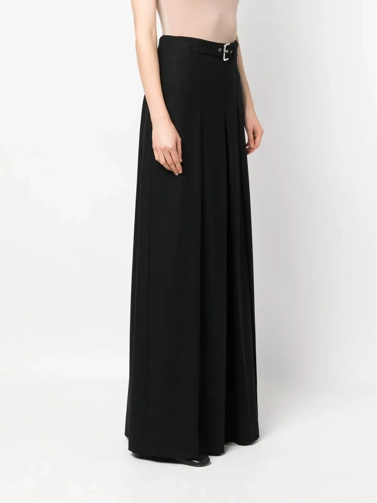 Alberta Ferretti ベルト付きウエストのワイドレッグパンツ - 画像3