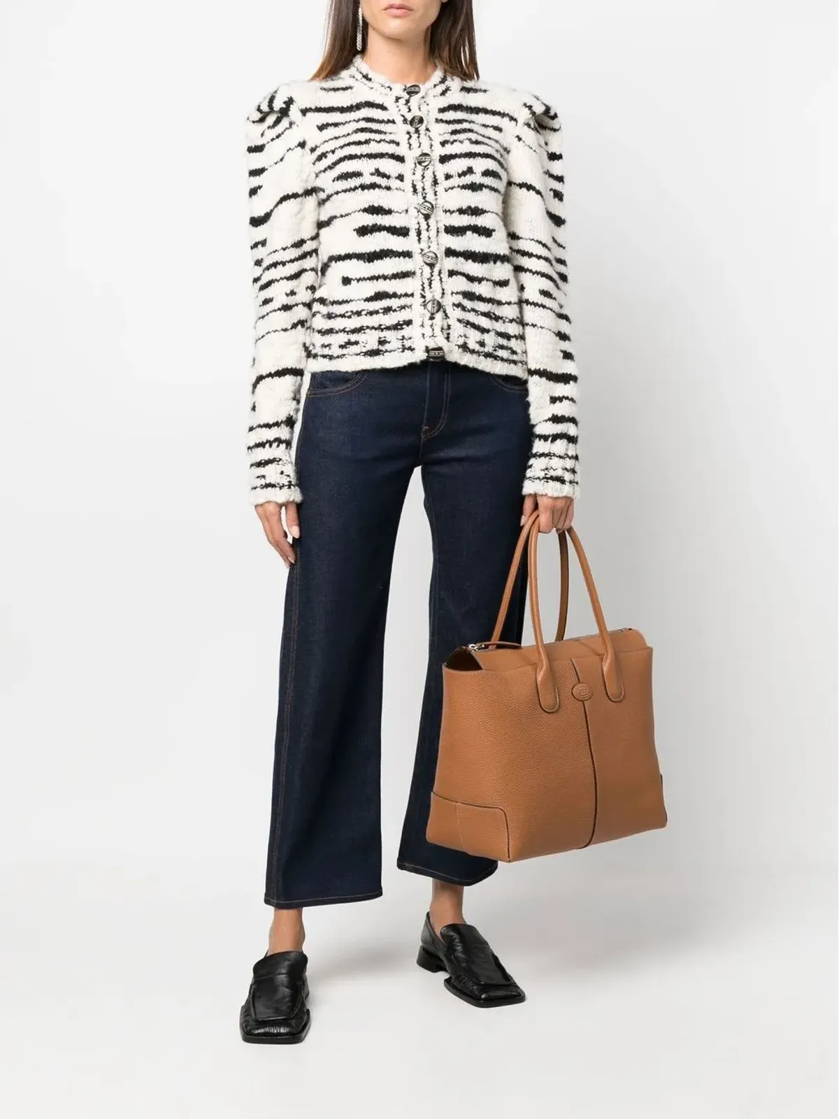 Tod's ロゴパッチ レザートートバッグ - 画像2