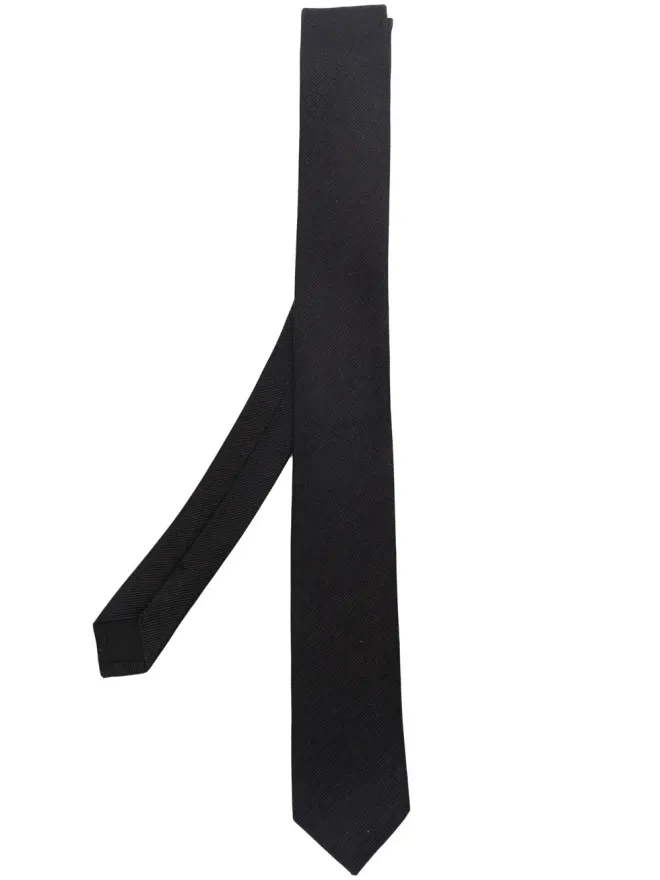 Saint Laurent Saint Laurent テクスチャードシルクタイ ブラックの商品画像
