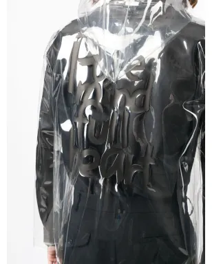 Black Comme Des Garçons スローガンプリント透明ジャケット - サムネイル5
