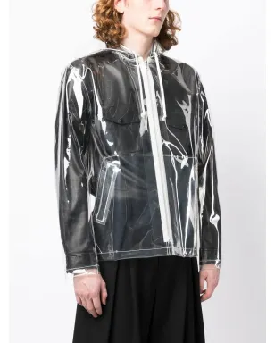 Black Comme Des Garçons スローガンプリント透明ジャケット - サムネイル3