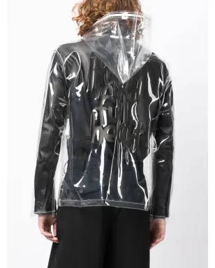 Black Comme Des Garçons スローガンプリント透明ジャケット - サムネイル4