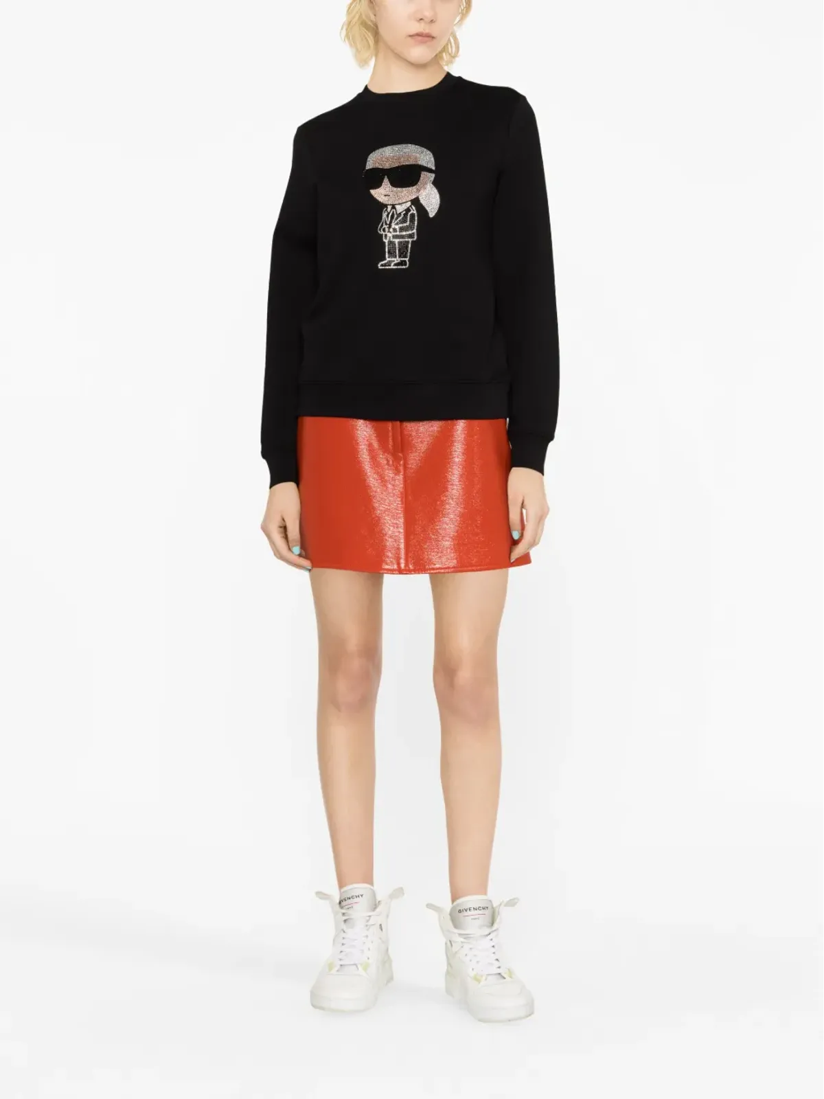Karl Lagerfeld Ikon 2.0 エンベリッシュド コットン スウェットシャツ - ブラック - 画像2