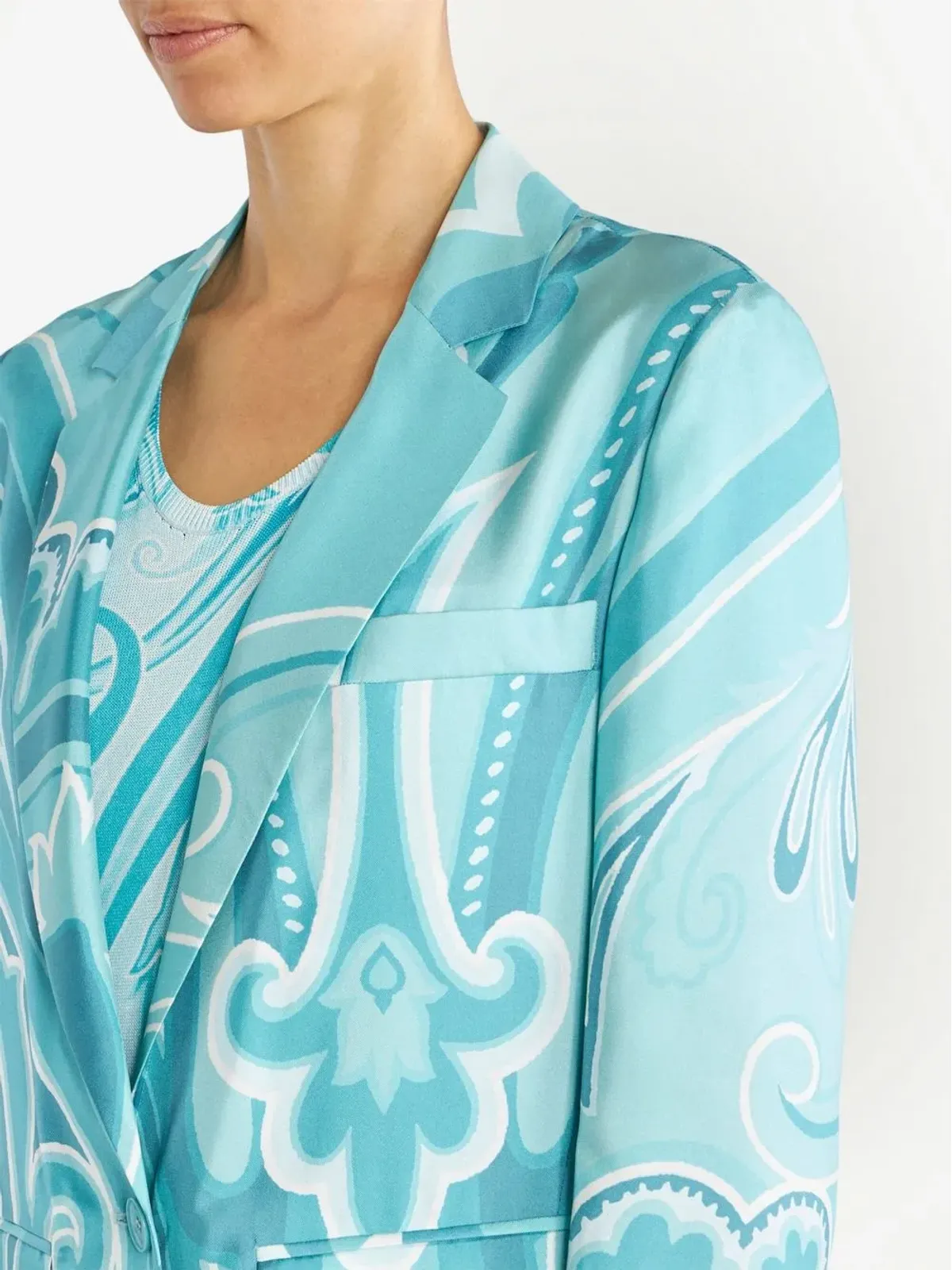 ETRO スワールプリント シルク ブレザー - 画像5