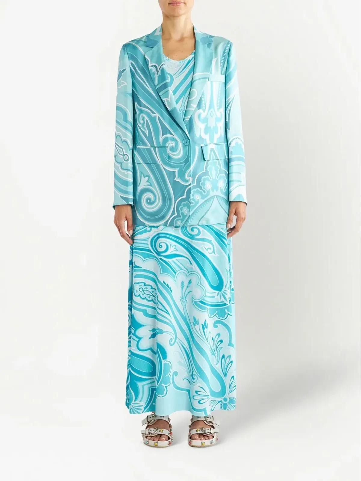 ETRO スワールプリント シルク ブレザー - 画像2