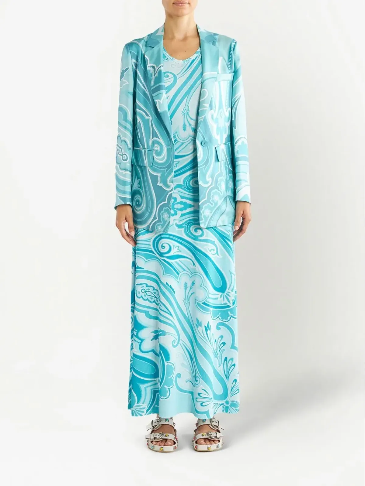 ETRO スワールプリント シルク ブレザー - 画像3
