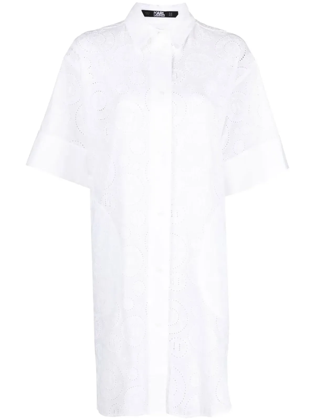 Karl Lagerfeld ブロderie anglaise ミニシャツドレス - White - 画像1