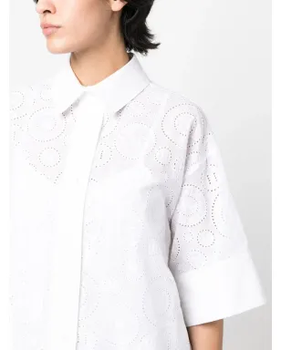 Karl Lagerfeld ブロderie anglaise ミニシャツドレス - White - サムネイル5