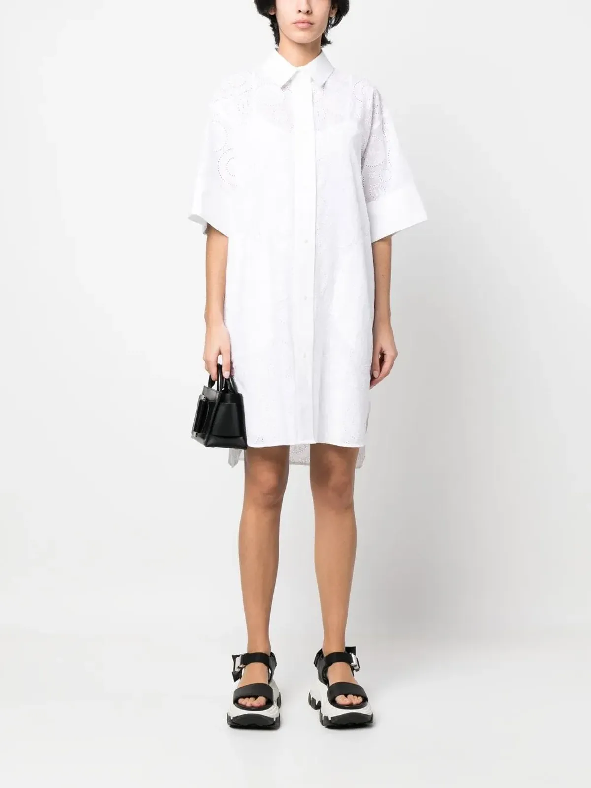Karl Lagerfeld ブロderie anglaise ミニシャツドレス - White - 画像2