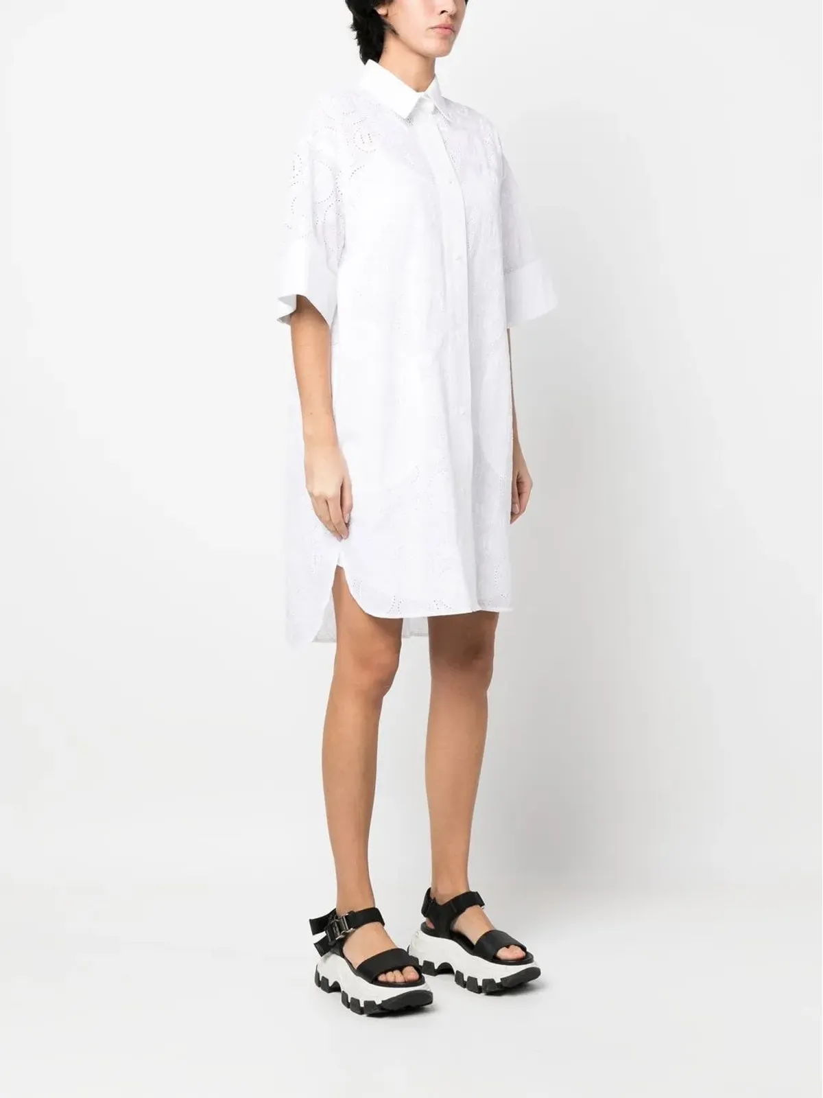 Karl Lagerfeld ブロderie anglaise ミニシャツドレス - White - 画像3