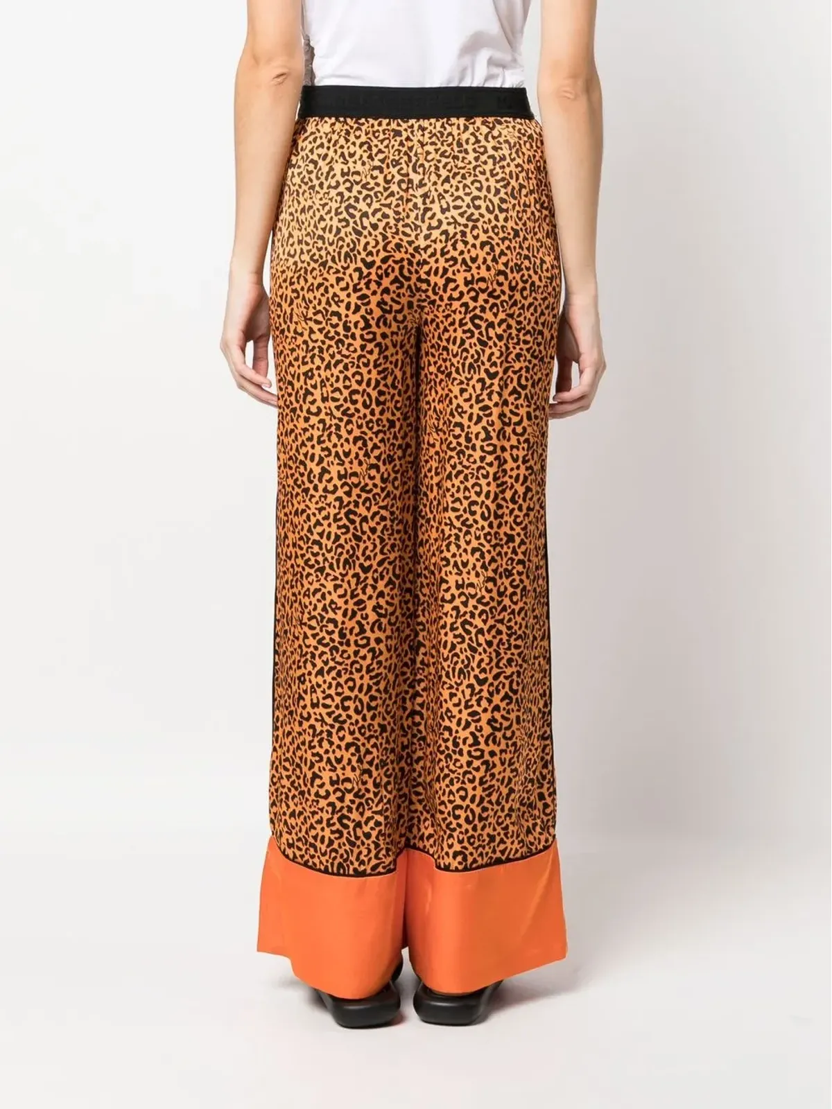 Karl Lagerfeld ヒョウ柄ワイドレッグパンツ - 画像4