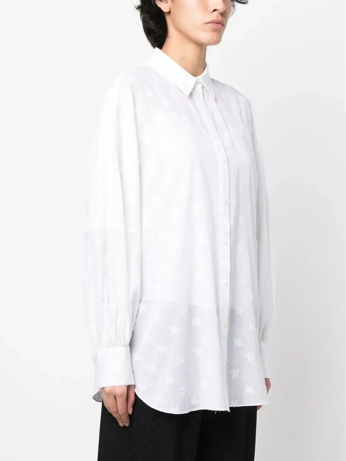 Karl Lagerfeld ロングスリーブ モノグラム コットン シャツ - 画像3