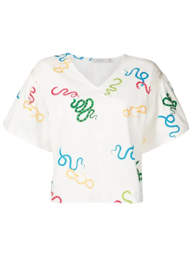 Isolda Isolda ソフィア モチーフプリント Tシャツの商品画像