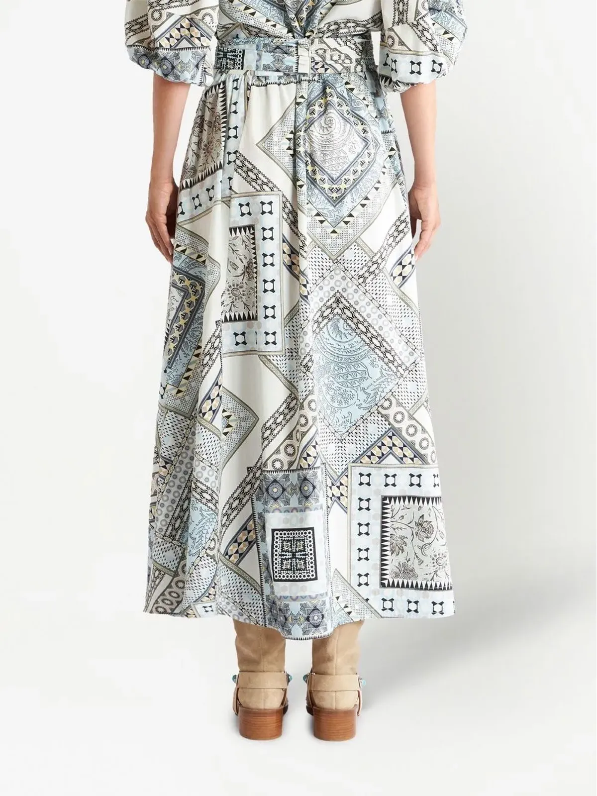 ETRO ジオメトリックプリント コットン スカート - 画像4