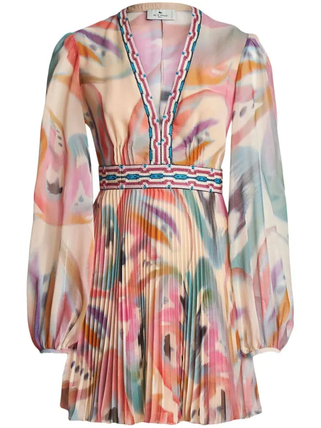 ETRO ETRO ペイズリープリント Vネック ミニドレスの商品画像