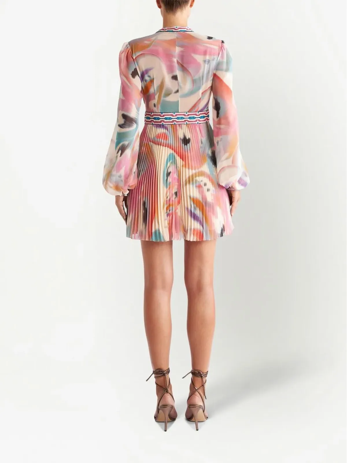 ETRO ペイズリープリント Vネック ミニドレス - 画像3