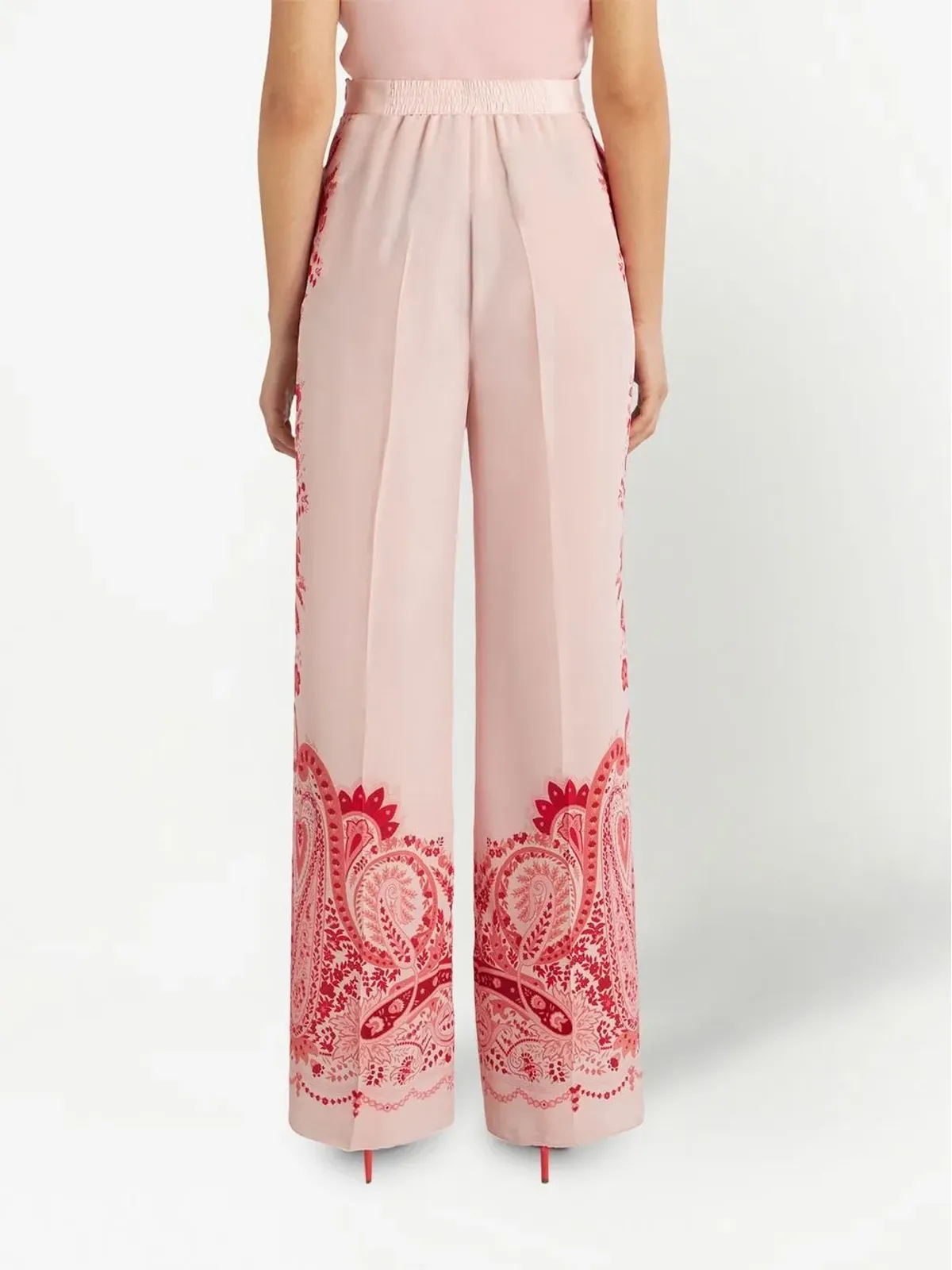 ETRO ペイズリープリント シルクパンツ - 画像4