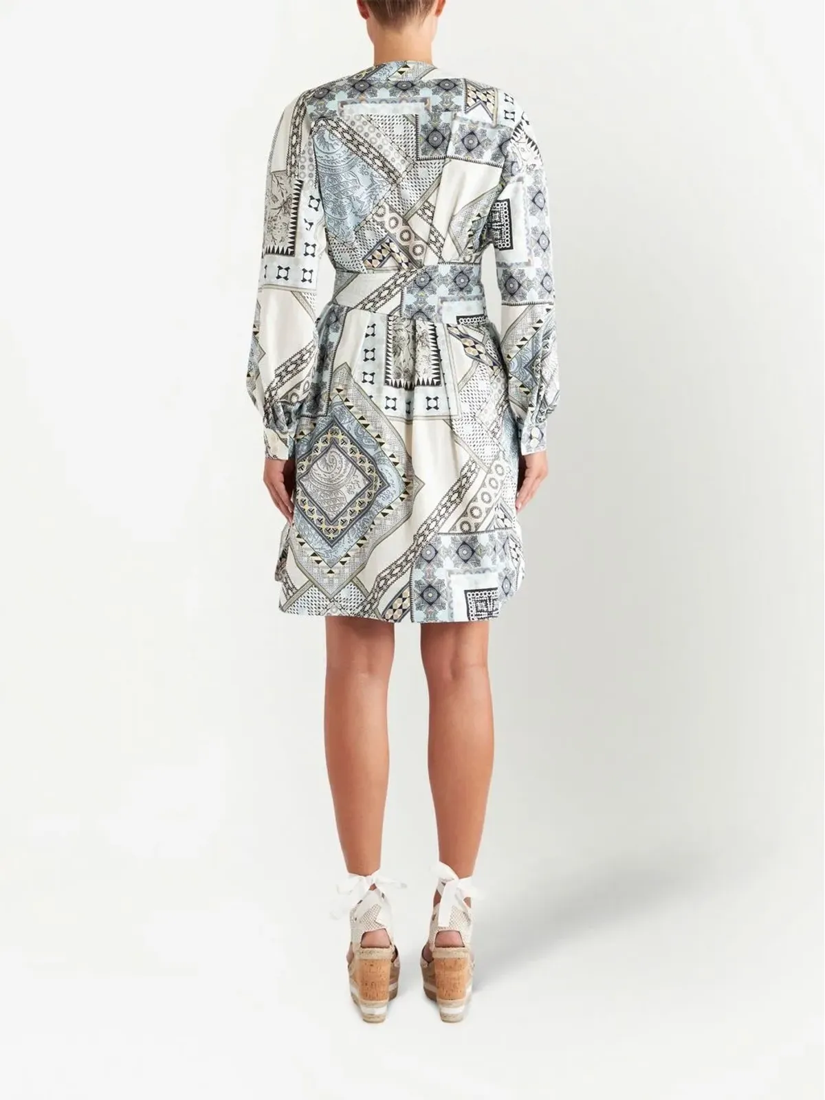 ETRO ミックスプリント ベルト付きワンピース - 画像3