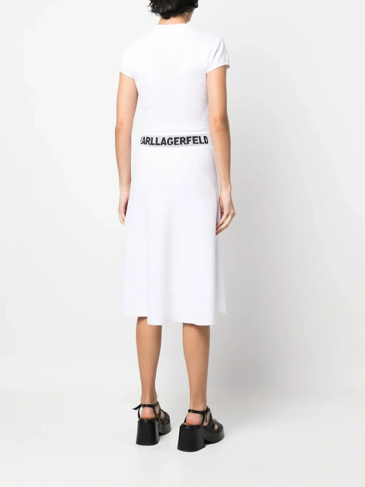 Karl Lagerfeld 半袖ニットミディドレス - 画像4