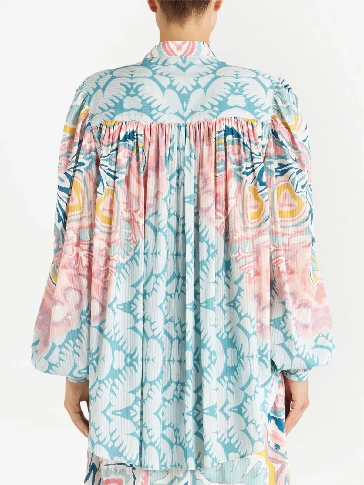 ETRO グラフィックプリント パッシー・ボウ ブラウス - ブルー - 画像4