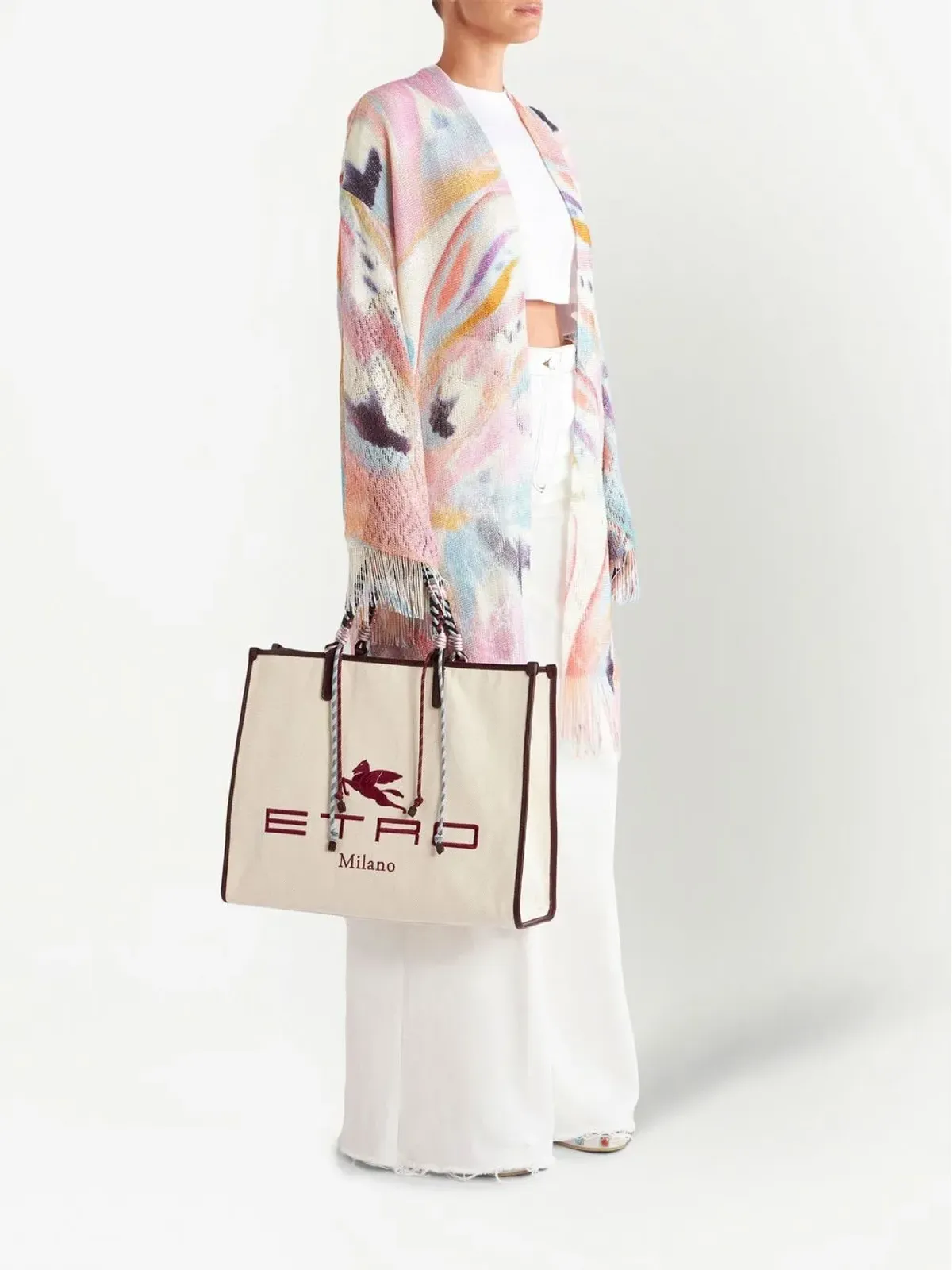 ETRO ロゴ刺繍トートバッグ - 画像2