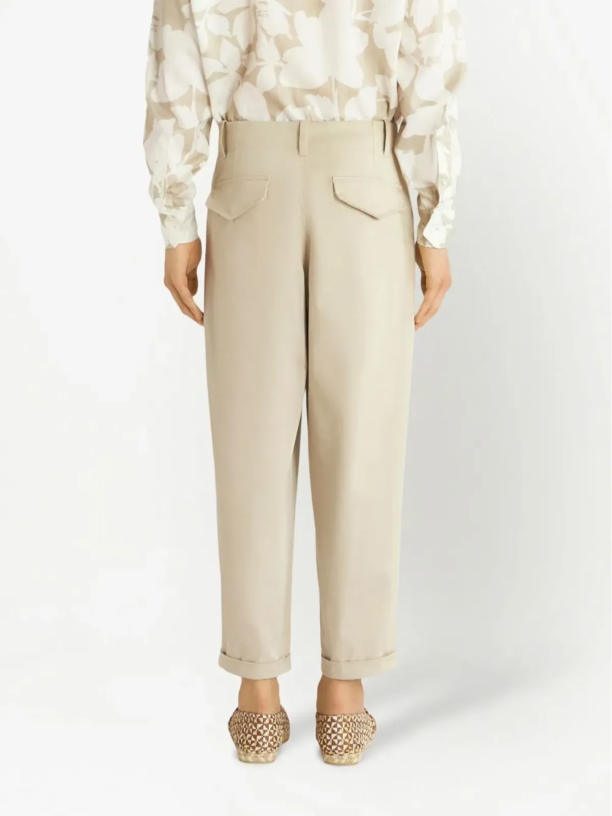 ETRO ストレートレッグ クロップドパンツ - 画像4