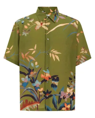 ETRO 花柄プリント シルクシャツ - グリーン - サムネイル1