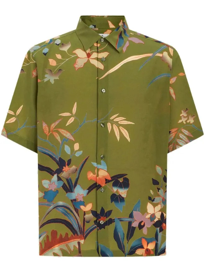 ETRO ETRO 花柄プリント シルクシャツ - グリーンの商品画像