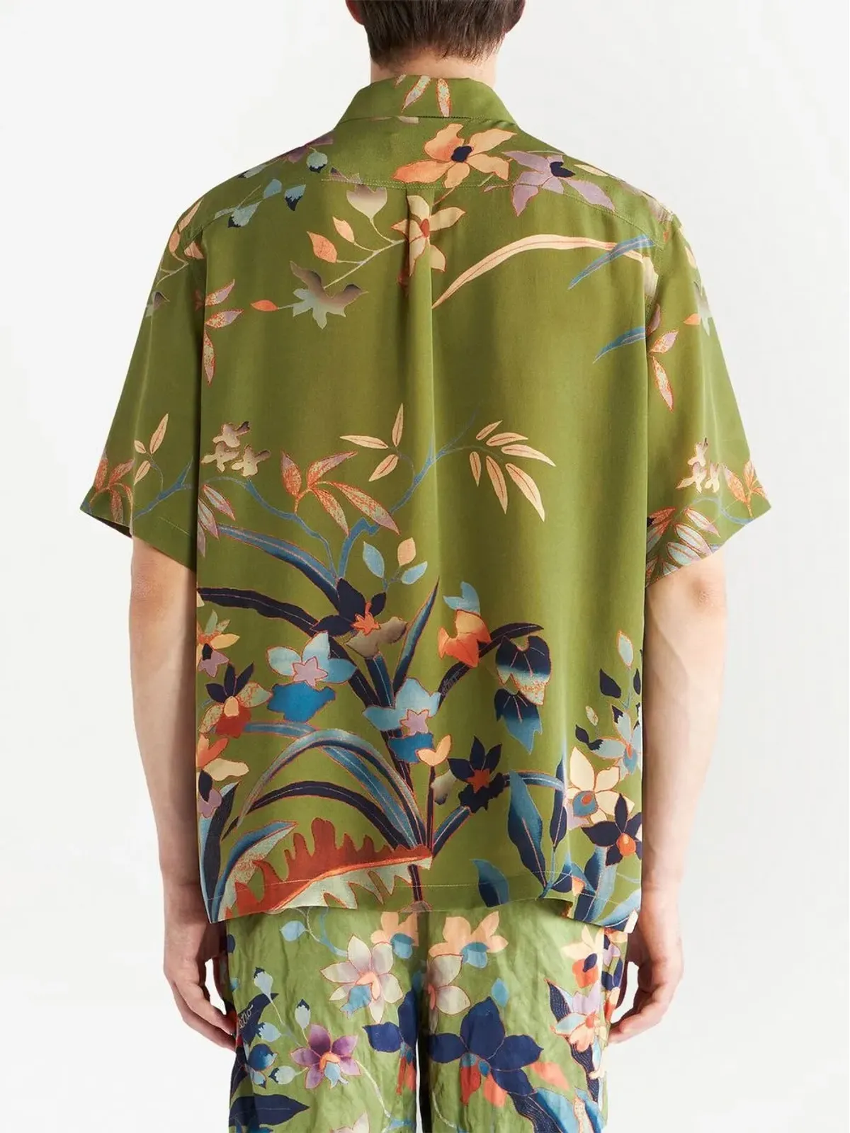 ETRO 花柄プリント シルクシャツ - グリーン - 画像4