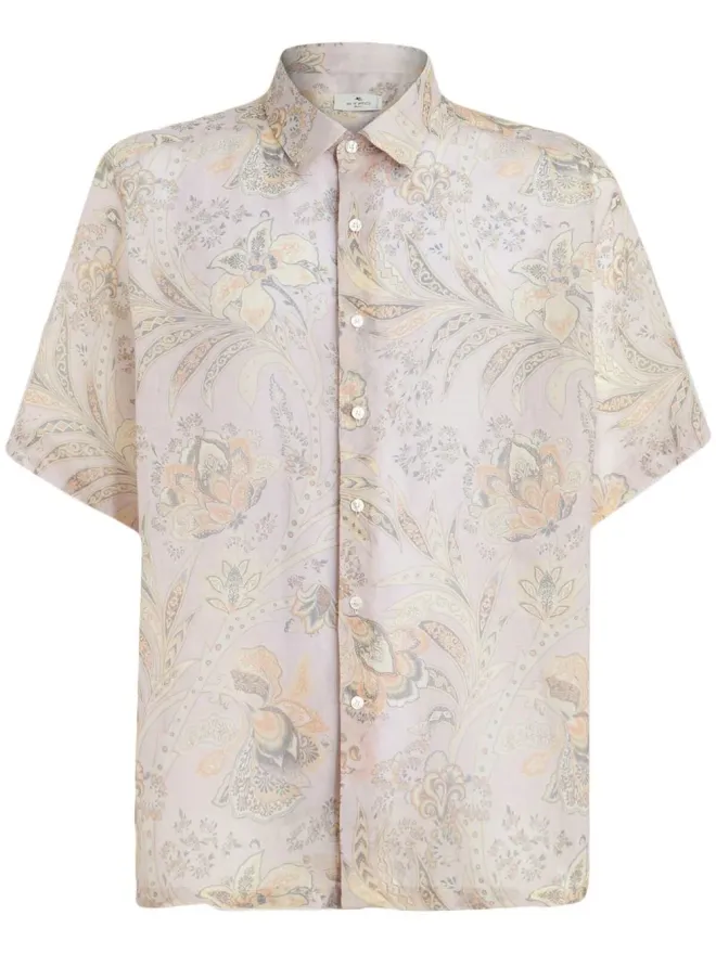 ETRO ETRO 花柄プリント半袖シャツ - ピンクの商品画像