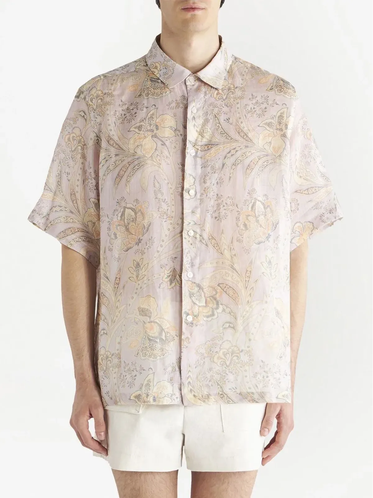 ETRO 花柄プリント半袖シャツ - ピンク - 画像2
