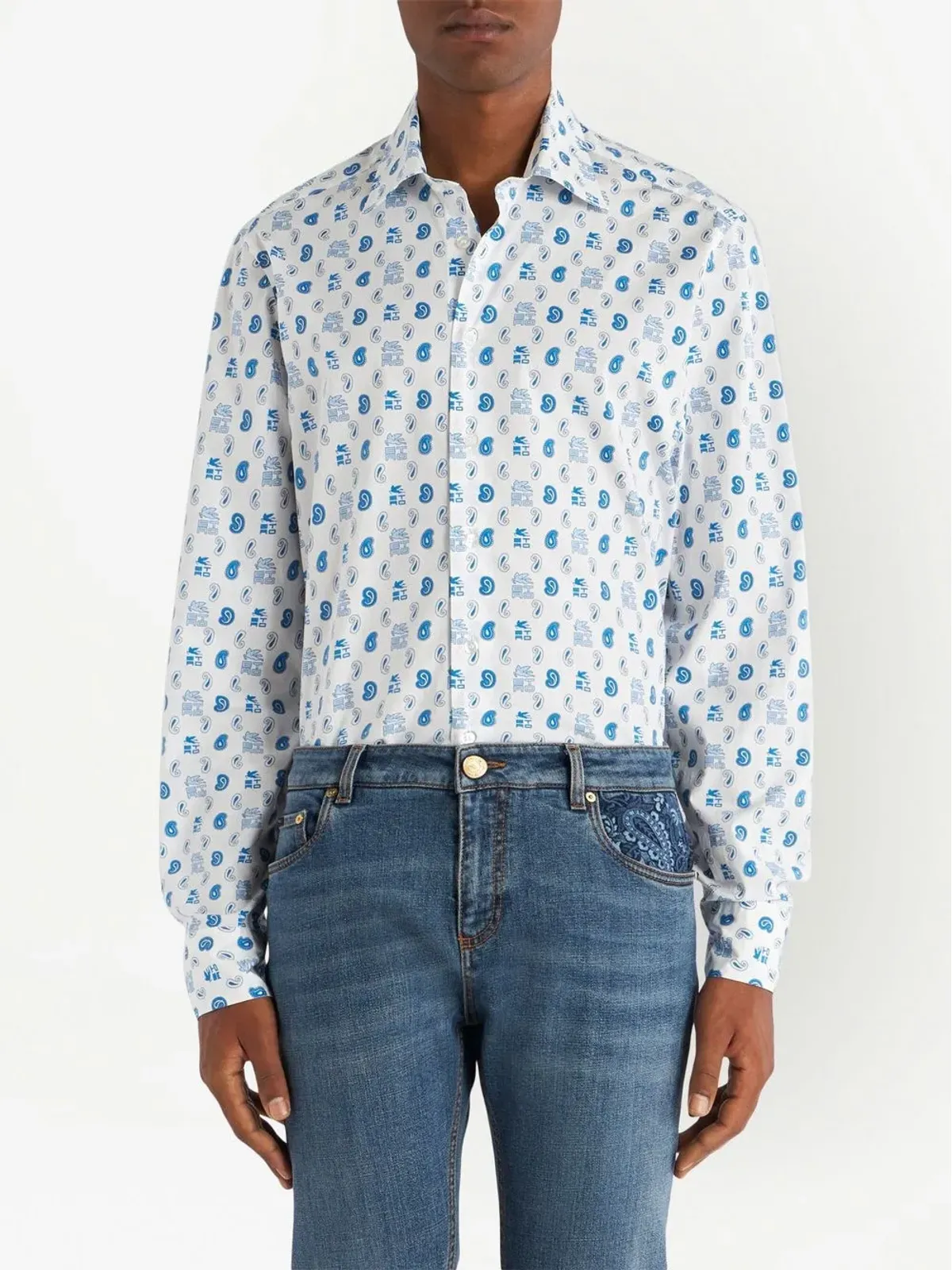 ETRO パターン柄ボタンアップシャツ - 画像2
