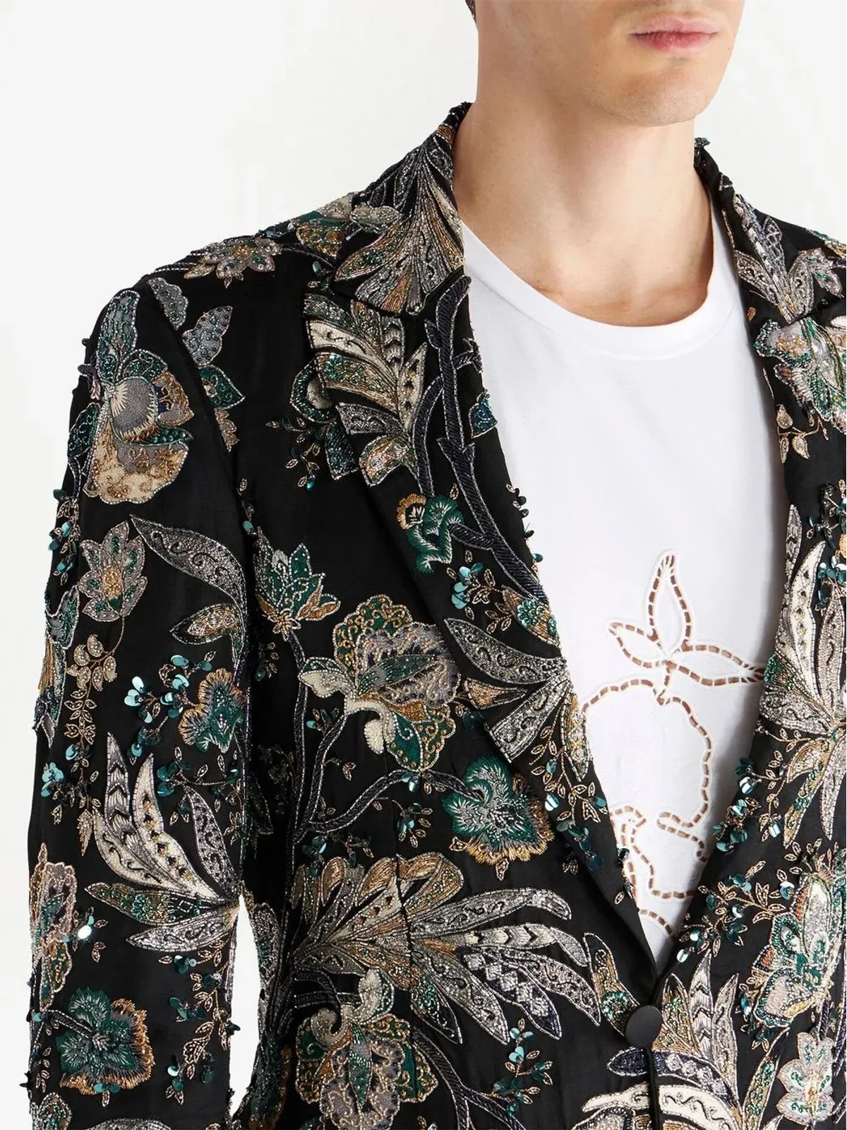 ETRO 花柄ジャカードのシングルブレストブレザー - 画像5