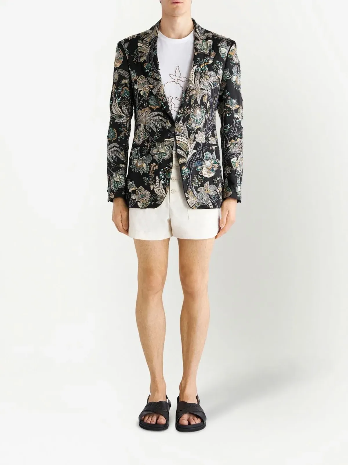 ETRO 花柄ジャカードのシングルブレストブレザー - 画像3
