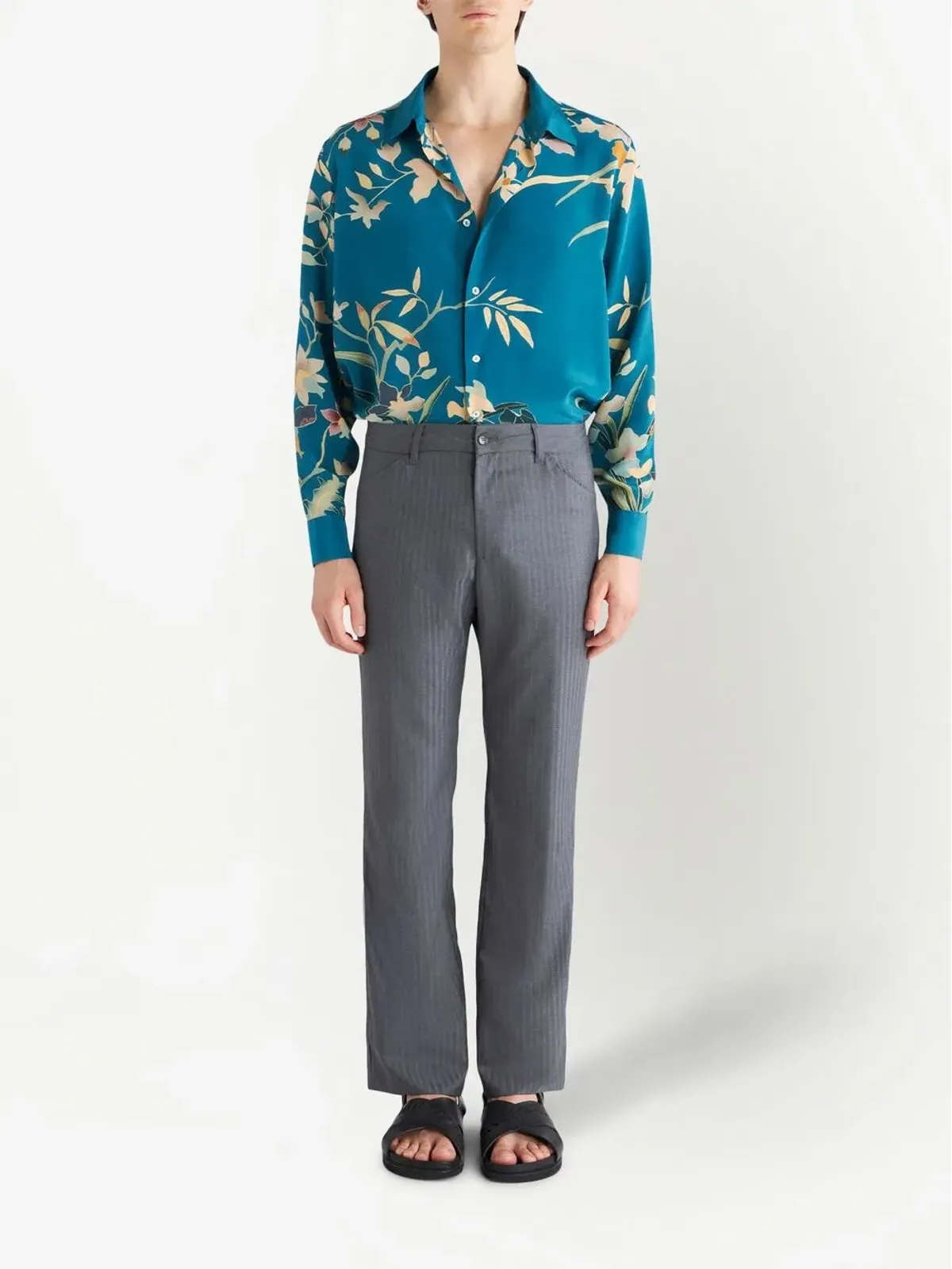ETRO ヴァージンウール・ストレートレッグパンツ - 画像2