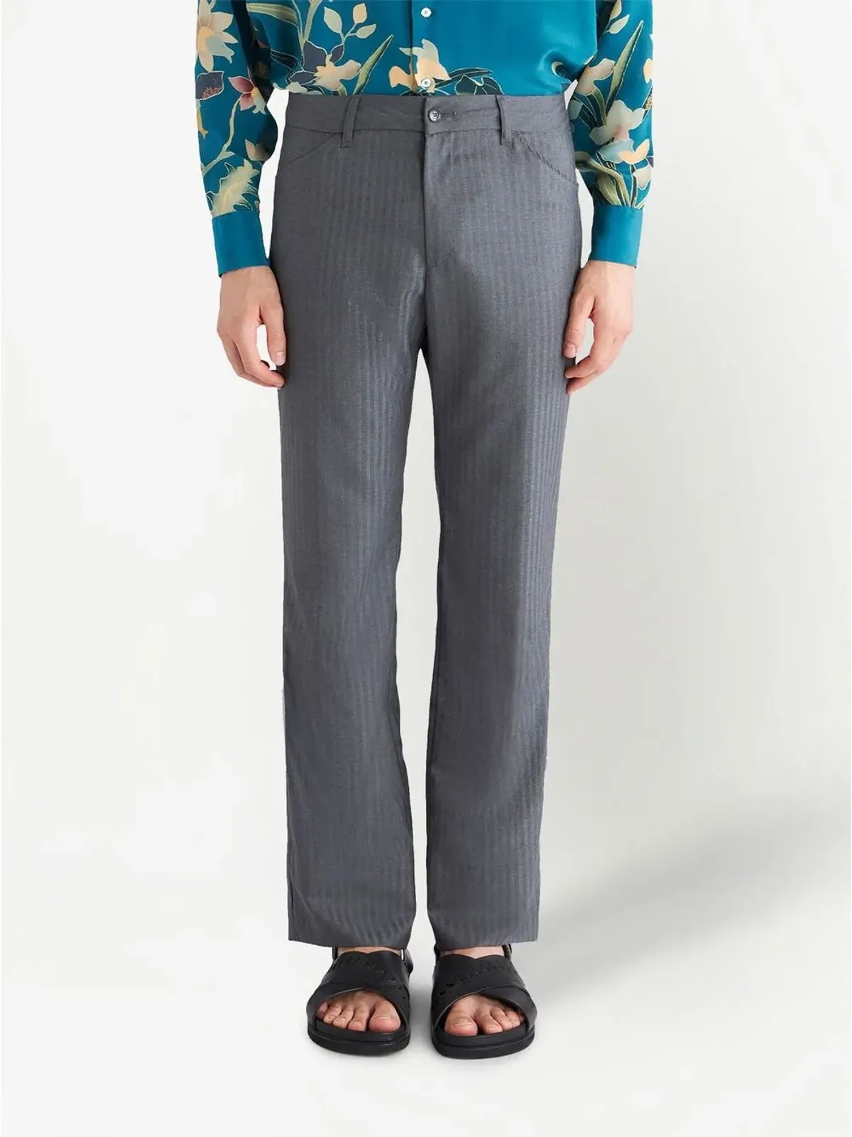 ETRO ヴァージンウール・ストレートレッグパンツ - 画像3