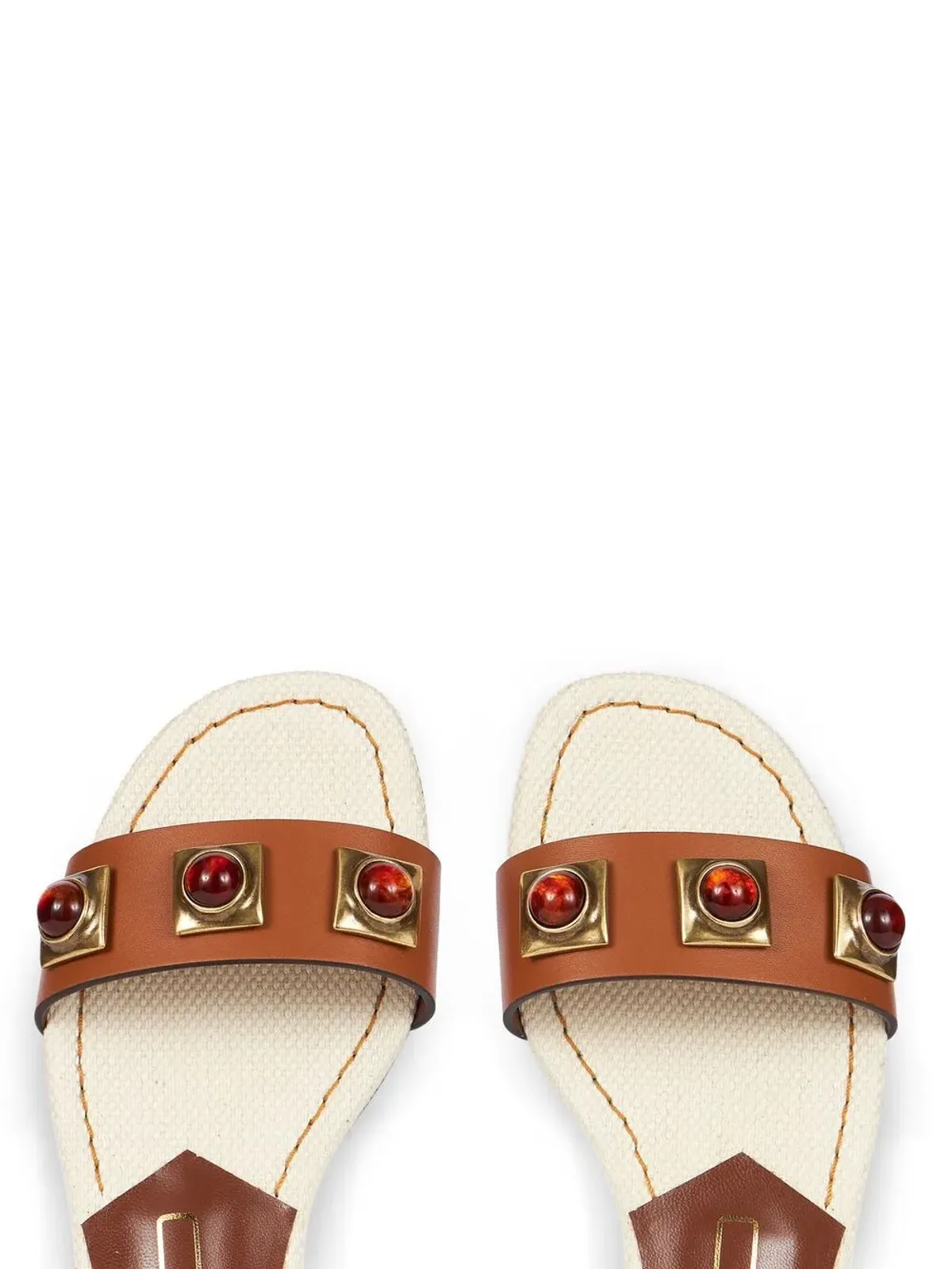 ETRO スタッズ付きレザーサンダル - 画像3