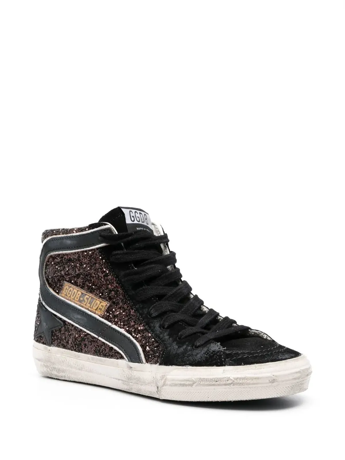 Golden Goose スライド グリッター ハイトップスニーカー - ブラック - 画像2
