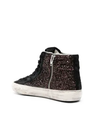 Golden Goose スライド グリッター ハイトップスニーカー - ブラック - サムネイル3