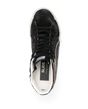 Golden Goose スライド グリッター ハイトップスニーカー - ブラック - サムネイル4