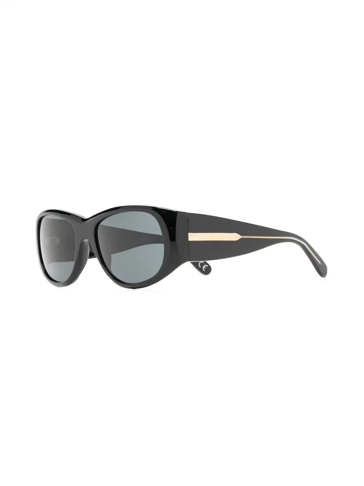 Marni Eyewear ワイドアームオーバルサングラス ブラック - 画像2