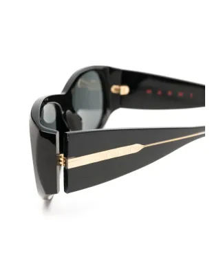 Marni Eyewear ワイドアームオーバルサングラス ブラック - サムネイル3