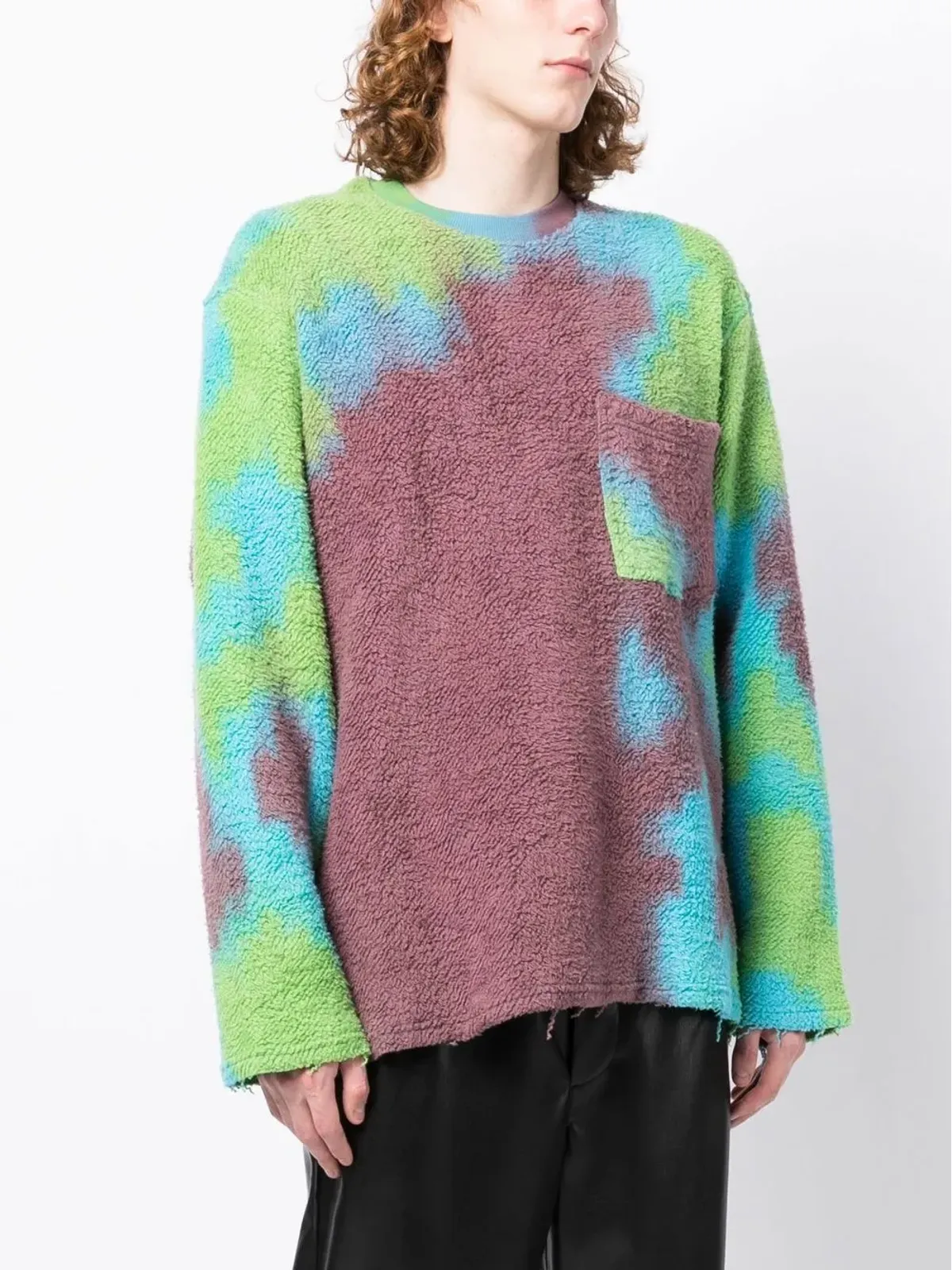 Song For The Mute abstract-pattern print jumper - Purple - 画像3