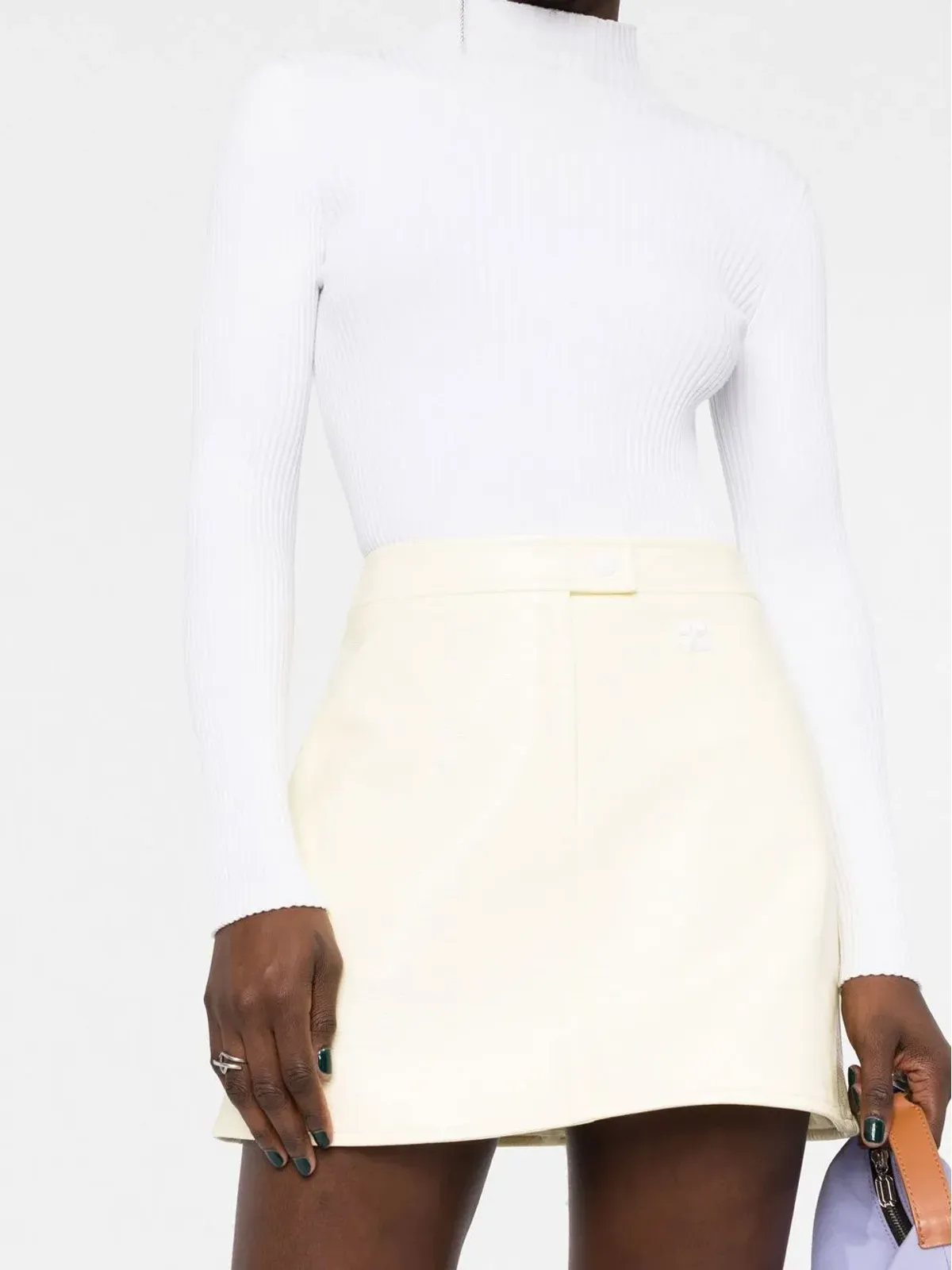 Courrèges Reedition vinyl mini skirt - Yellow - 画像3